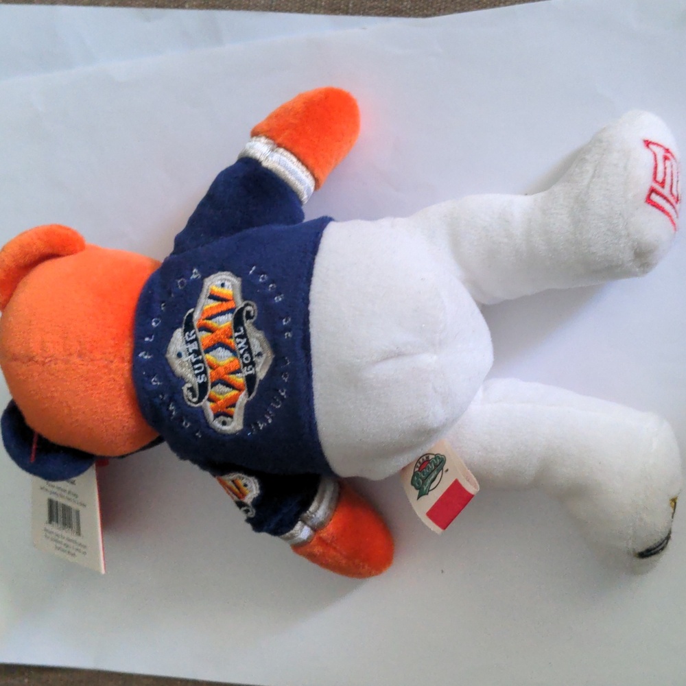 NWT NFL Giants Ravens Plush Bear - Blue, Orange, White, Superbowl XXXV - Picture 4 of 10